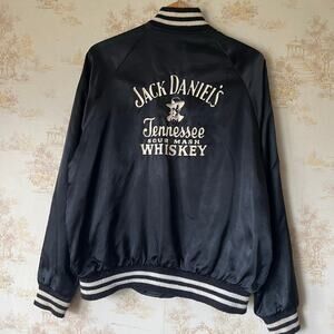 Vintage 80s Jack Daniel's Satin Bomber Jacket | Thrashed  | Size Large